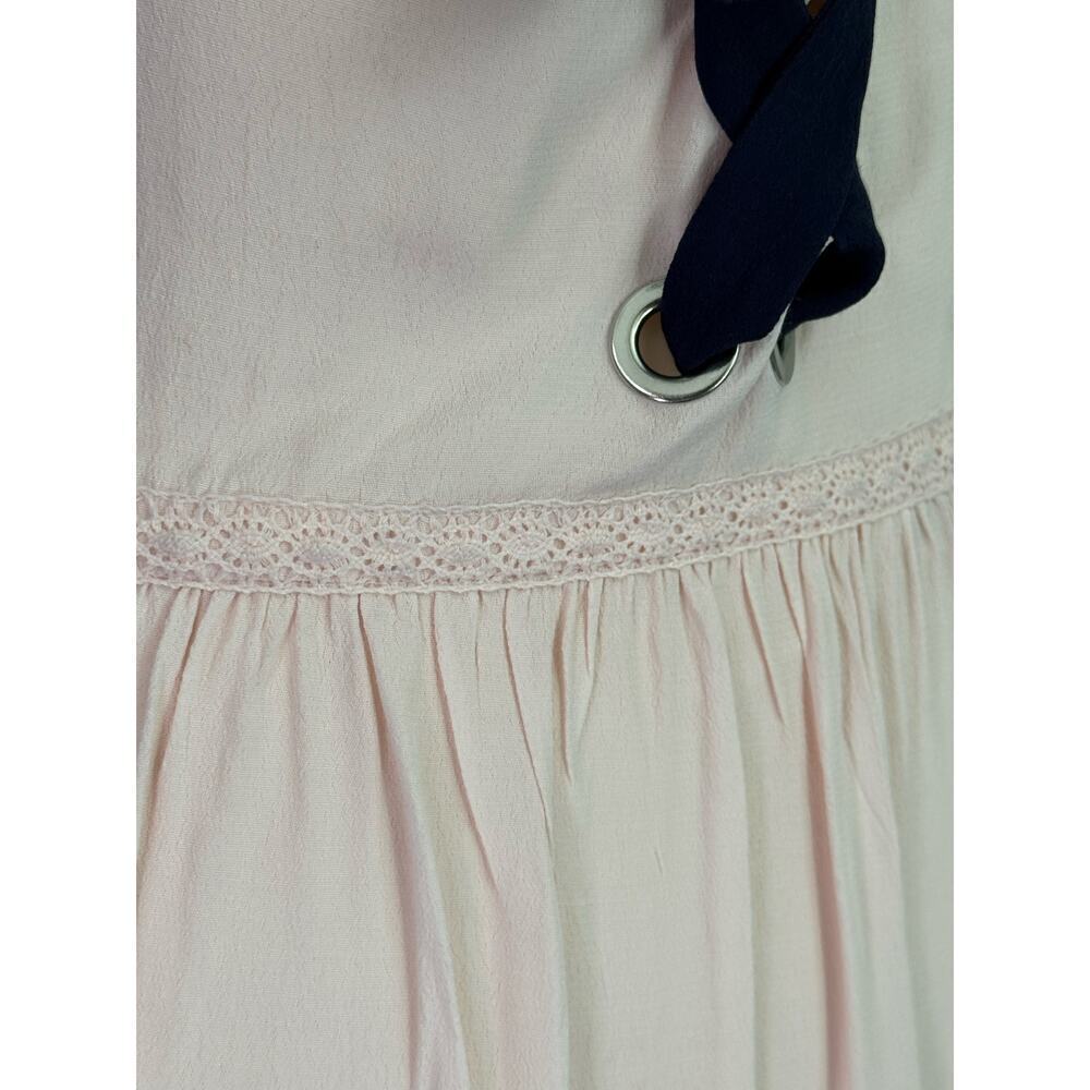 NAF NAF Blush Pink & navy blue Sundress - Size EU 38 US SIZE 6 - Picture 7 of 7